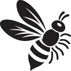  Bee Flying black silhouette vector,vector illustration of a flying bee