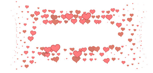realistic isolated heart confetti on the transparent background for decoration and covering. Concept of Happy Valentine's Day, wedding and anniversary