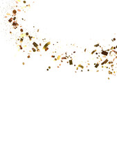 Glorious Cascade: Exquisite 3D Illustration of Glowing gold Confetti