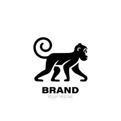 Monkey Logo. Monkey Logo Design. Monkey Logo Brand. Monkey Logo Vector Design Isolated on White Background