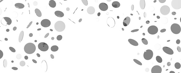 Gilded Celebration: Magnificent 3D Illustration of a Grand silver Confetti Event