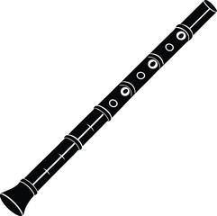Bamboo Flute Silhouette Vector | Musical Instrument, Folk & Ethnic Sound Icon