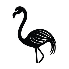 flamingo head curve neck vector art silhouette