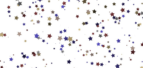 XMAS Banner with golden decoration. Festive border with falling glitter dust and stars.