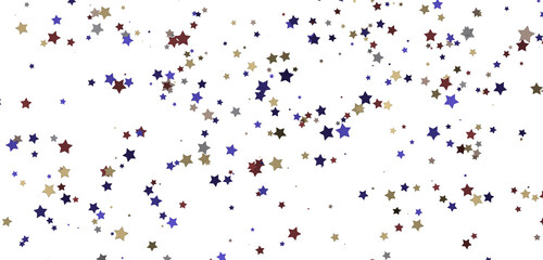 XMAS Banner with golden decoration. Festive border with falling glitter dust and stars.