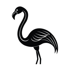 flamingo head curve neck vector art silhouette