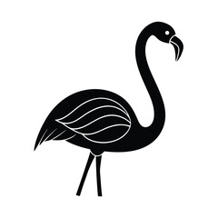 flamingo head curve neck vector art silhouette