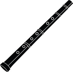 Bamboo Flute Silhouette Vector | Musical Instrument, Folk & Ethnic Sound Icon