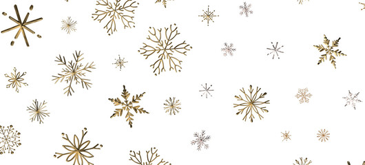 Gentle Snow Drift: Mind-Blowing 3D Illustration of Falling Holiday Snowflakes