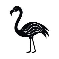flamingo head curve neck vector art silhouette