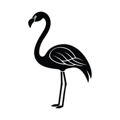 flamingo head curve neck vector art silhouette
