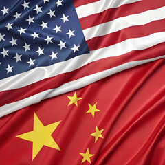 HD 4K US-china Flags Images seamless blending each other.