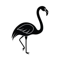 flamingo head curve neck vector art silhouette