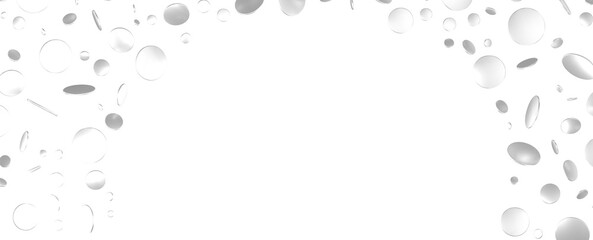 Cascading Celebration: Striking 3D Illustration Showcasing an Abundance of silver Confetti