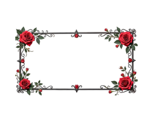 Rose border frame png transparent background