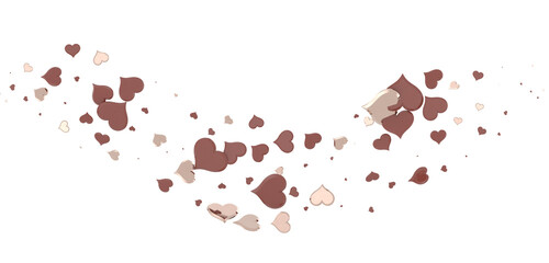 Ilustration of red realistics hearts whit 3D effect. rain of hearts