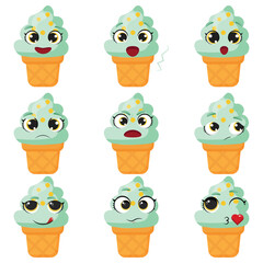 Ice cream face cone set