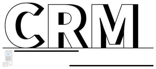 Large bold CRM letters emphasize customer relationship management with a subtle digital interaction design. Ideal for marketing, technology, business, communication, operations, strategy, teamwork