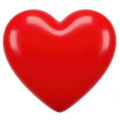 Shiny red heart shape illustration on white background