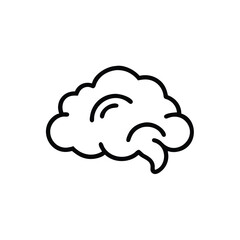 Human Brain Symbol Minimalist Vector Illustration Represents Intelligence Memory And Mental Health Awareness