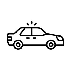 Police Car Icon for Law Enforcement and Security Themes