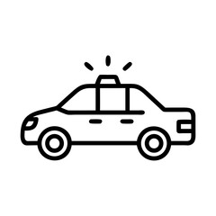 Police Car Icon for Law Enforcement and Security Themes