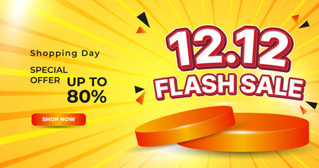 3d flash sale text effect banner design