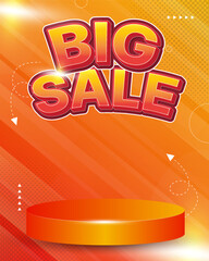3d text big sale banner design