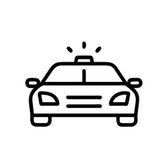 Police Car Icon for Law Enforcement and Security Themes