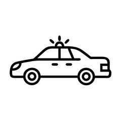 Police Car Icon for Law Enforcement and Security Themes