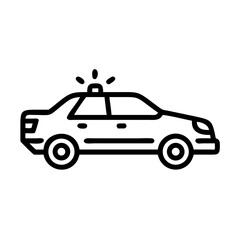 Police Car Icon for Law Enforcement and Security Themes