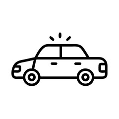 Police Car Icon for Law Enforcement and Security Themes