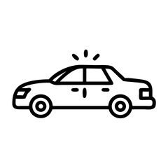 Police Car Icon for Law Enforcement and Security Themes
