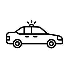 Police Car Icon for Law Enforcement and Security Themes