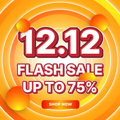 3d flash sale text effect banner design