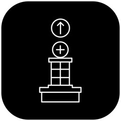 hospital icon design arrow up