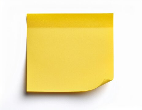 yellow sticky post it note isolated on white background