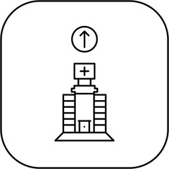 hospital icon design arrow up