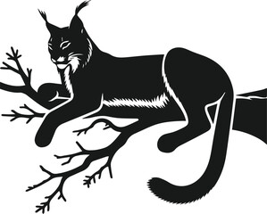 Lynx animal vector silhouette