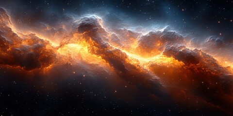 Fototapeta premium Spectacular view of a cosmic cloud showing vibrant colors in a galaxy far from Earth