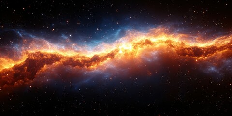 Fototapeta premium Stunning cosmic nebula displaying vibrant colors and a mesmerizing blend of gases in deep space