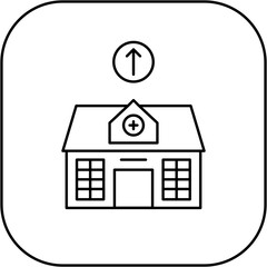 hospital icon design arrow up
