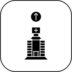 hospital icon design arrow up