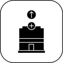 hospital icon design arrow up