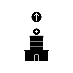 hospital icon design arrow up