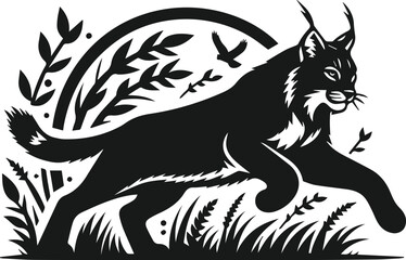 Lynx animal vector silhouette