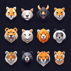 Fototapeta premium set of animal icons
