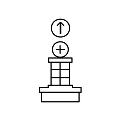 hospital icon design arrow up