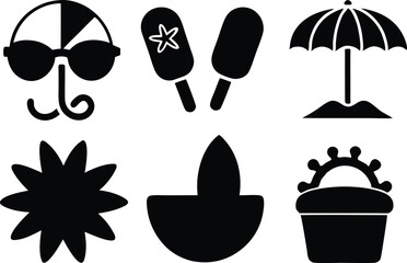 set of summer icons vector, set of summer icons, summer icons set, white background.