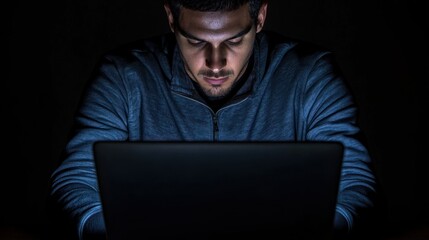 A business professional reviewing lead generation strategies on a laptop.